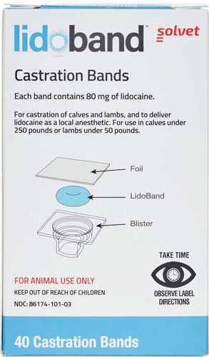 Lidoband Castration Bands with Lidocaine