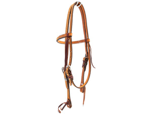 Partrade Roughout Leather Browband Headstall with Silver Horseshoe Buckles