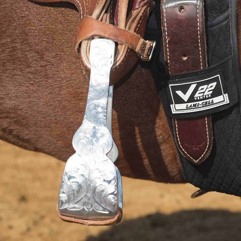 Load image into Gallery viewer, Partrade Aluminum Engraved Show Stirrup with Rubber Pad