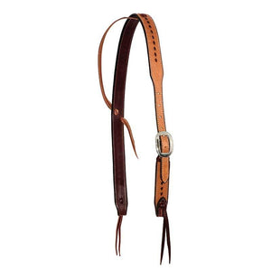 Partrade Leather Roughout Slip Ear Headstall with Buckstitching