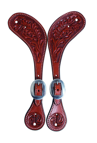 Professional's Choice Oak Tooled Spur Straps - Animal Health Express