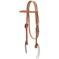 Load image into Gallery viewer, Weaver Leather Buckstitch Browband Headstall with Copper Dots