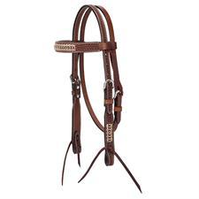 Weaver Leather Pony Browband Headstall with Tooling and Rawhide
