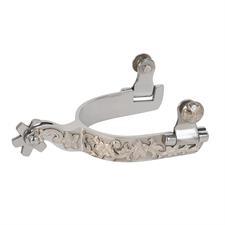 Weaver Leather Ladies Stainless Steel Spurs with German Silver Floral Trim