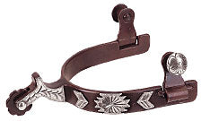 Men’s Chap Guard Spurs with Engraved German Silver Trim, Antiqued - Animal Health Express