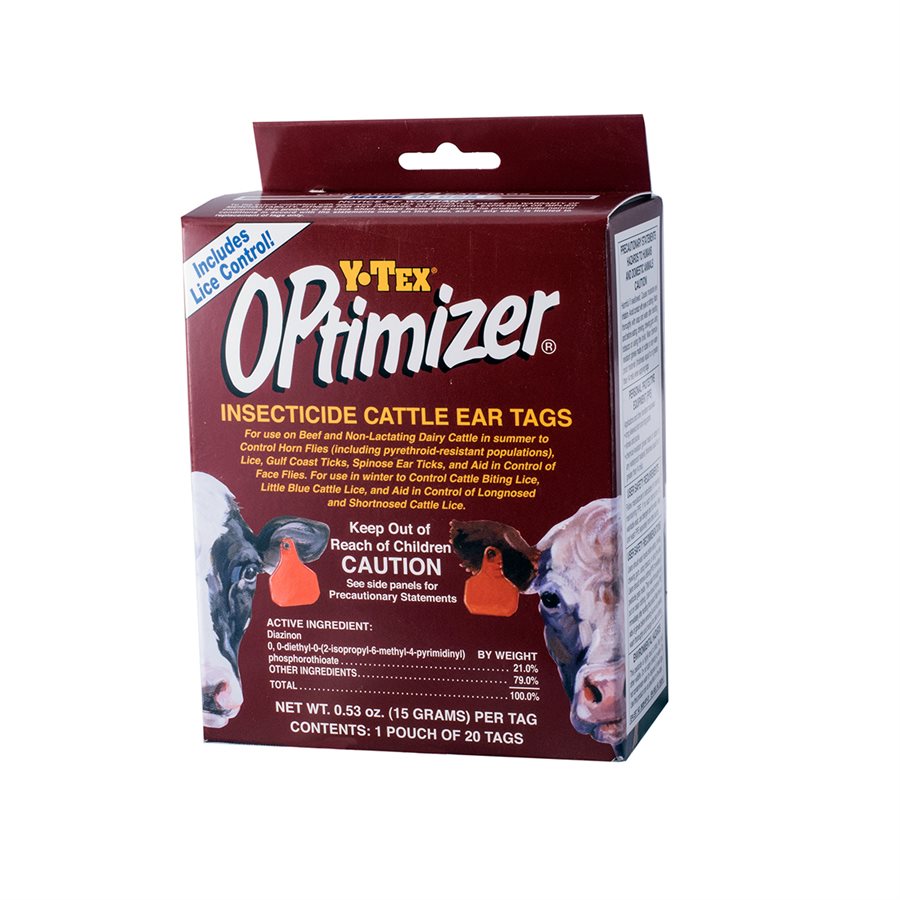 Optimizer Insecticide Cattle Ear Tags - 20 Pack